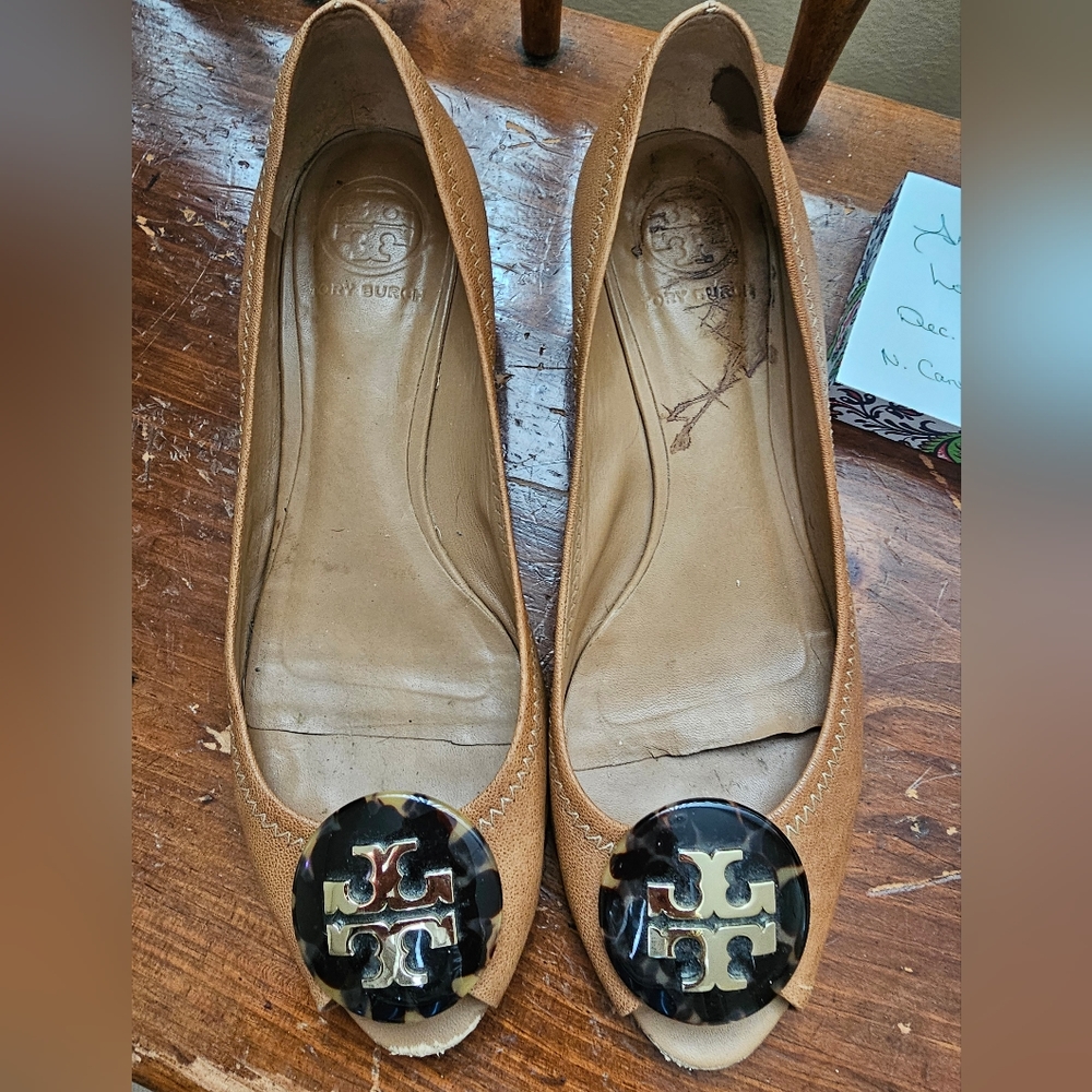 Tory Burch peep-toe low wedge